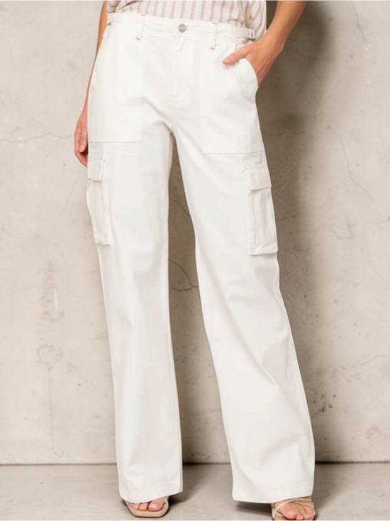 Sanctuary Pants - Sanctuary White Reissue Cargo Pants Size Large